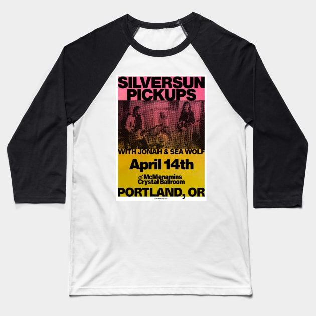 Silversun Pickups Riso Style Concert Poster Baseball T-Shirt by SkipBroTees